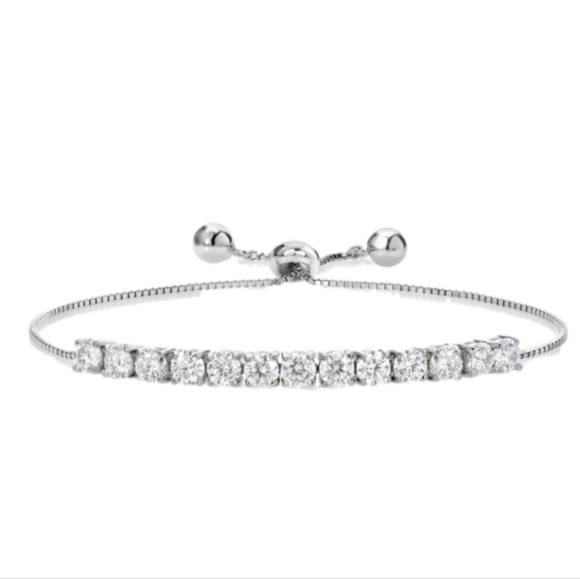 3.0ct Diamond Tennis Bracelet Adjustable Women Moissanite Anniversary Gift - Picture 2 of 5